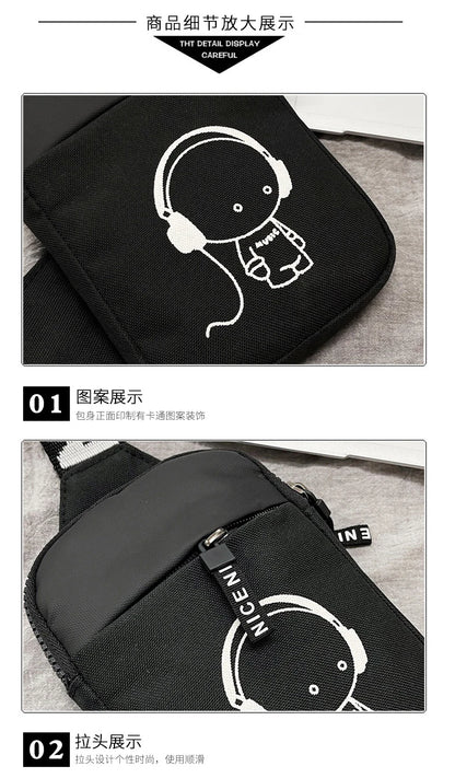 Fortnites Adult Shoulder Bag Sports Casual Lightweight Mini Phone Bags Cartoon Game Figure Printed Men Crossbody Chest Pack Gift
