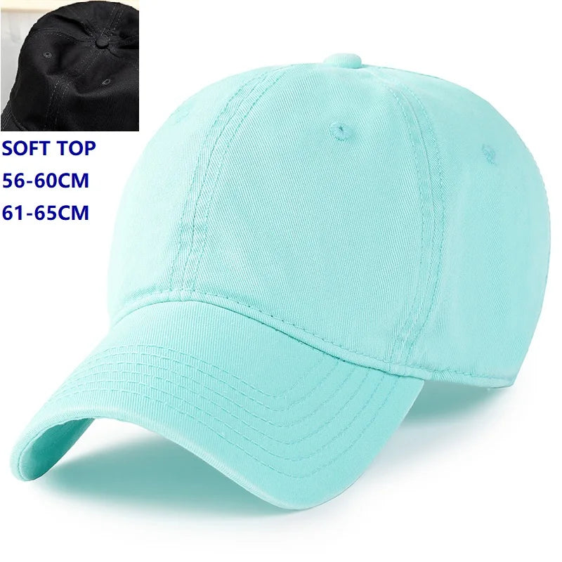 Cappellino da baseball da uomo e da donna oversize XXL, 100% cotone, cappellino da baseball grande per teste grandi 56-63 cm (23,5"-25,5"), cappellino "dad cap" semplice e regolabile