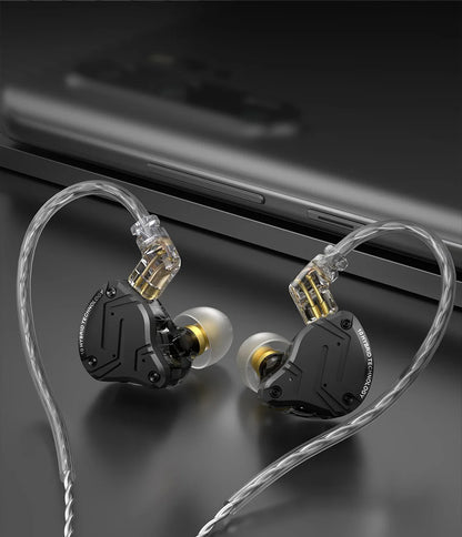 Auricolari in-ear cablati KZ ZS10 Pro X HiFi con bassi monitor, cavo staccabile e microfono
