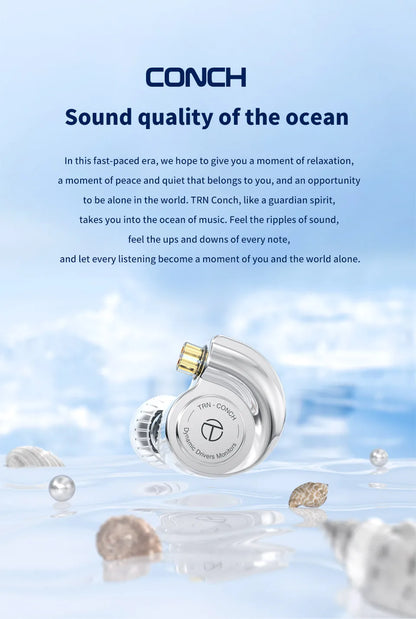 TRN Conch Lucky Bag Monitor In-Ear – Auricolari HiFi cablati dinamici DLC Diamond con filtri a ugello di accordatura per Xiaomi