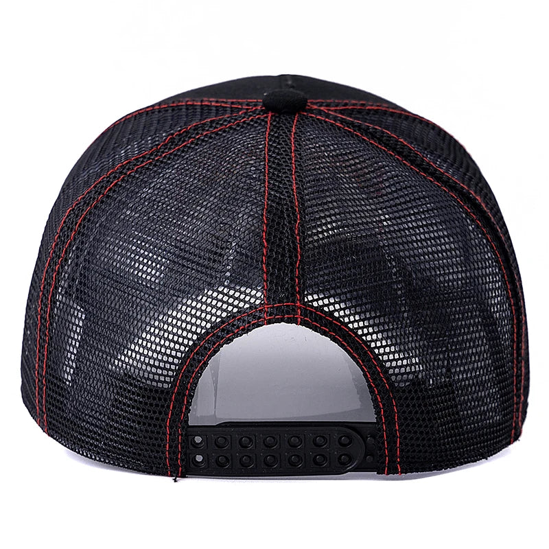 Unisex καπέλο Trucker με πλέγμα, κλασικό μοτίβο μοτοσικλέτας, αναπνεύσιμο καλοκαιρινό καπέλο μπέιζμπολ, καπέλο streetwear για άνδρες και γυναίκες