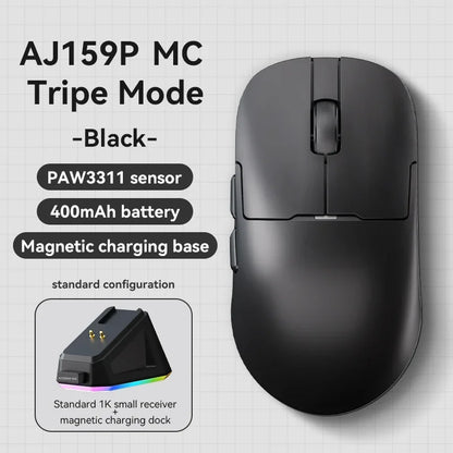 Gaming miška Ajazz AJ159 PRO/APEX 8000Hz, povratna frekvenca, Paw3950, barvni zaslon, magnetno stojalo AJ159P, za pisarno in gaming