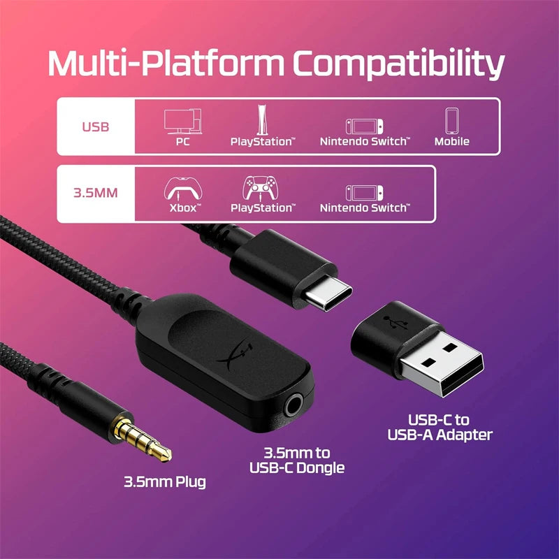 HyperX Cloud III kabelgebundenes Gaming-Headset mit DTS X Spatial Audio, 53mm-Treibern, geräuschunterdrückendem Mikrofon – USB- & 3.5mm-Gaming-Kopfhörer für PC, PS5, Xbox, Switch
