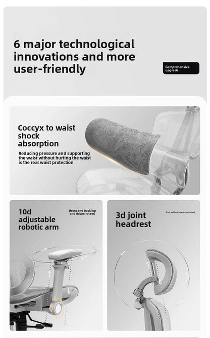 Tragbarer minimalistischer ergonomischer Stuhl mit 10D-Armlehne, Computerstuhl, Bürostuhl, Lernstuhl, Gaming-Stuhl, stabil und langlebig