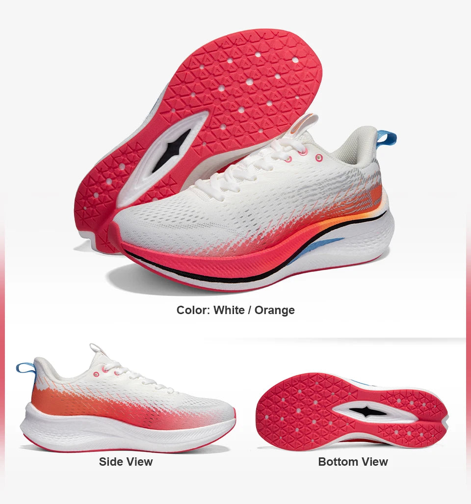 Baasploa Men Running Shoes Professional Training Women Carbon Plate Mesh Breathable Sneakers Male Lightweight Unisex Sport Shoes