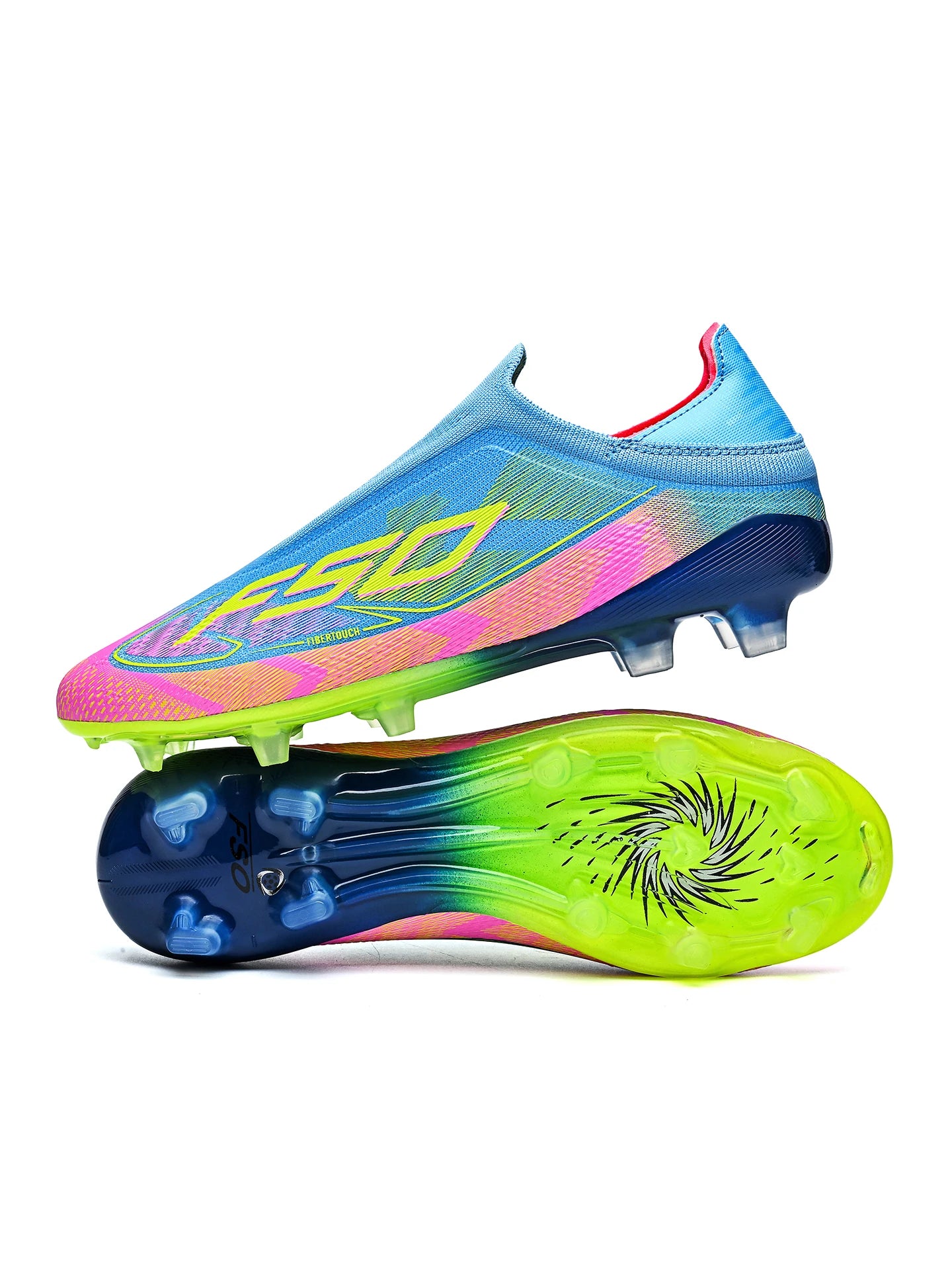 Classic AG/FG Football Shoes with TPU Wear-Resistant Long Studs, PU Mixed Fabric Upper, Non-Slip and Comfortable for Kids' Outdoor Football