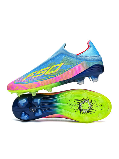 Classic AG/FG Football Shoes with TPU Wear-Resistant Long Studs, PU Mixed Fabric Upper, Non-Slip and Comfortable for Kids' Outdoor Football