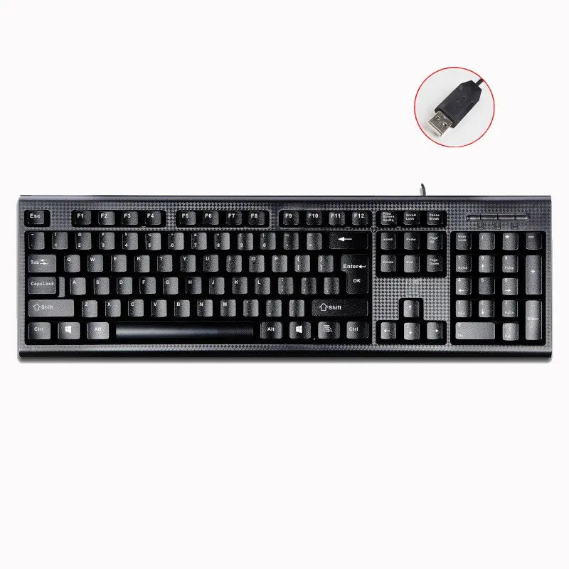 Teclado individual Q9 USB de porta quadrada, para escritório, empresa e casa, PS2 de entrada redonda, com fios, para computador de secretária