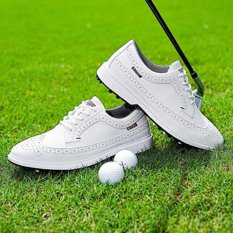 Professionelle golfsko til mænd i læder af høj kvalitet, åndbare sportssko til golfkonkurrence og træning, plus size-sko 39-47#