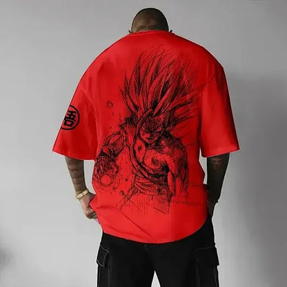 Dragon Ball Z-tema T-shirt - Ren bomuld, åndbar og elastisk | Komfortabel og stilfuld | Perfekt til animefans