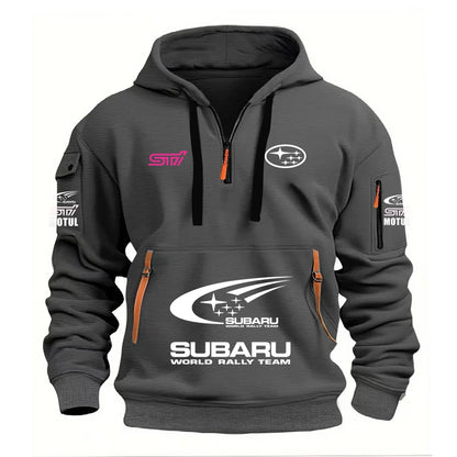 2026 New SUBARU Racing European Size Autumn/Winter Men's Hooded Kangaroo Pocket Hooded Sports Fleece Hoodie Top Coat