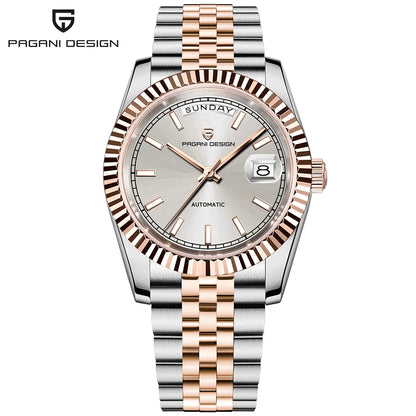 2026 New PAGANI DESIGN Enamel Dial DD36 Luxury Silver Gold Automatic Watch For Men AR Sapphire Crystal Mechanical Wristwatch Men