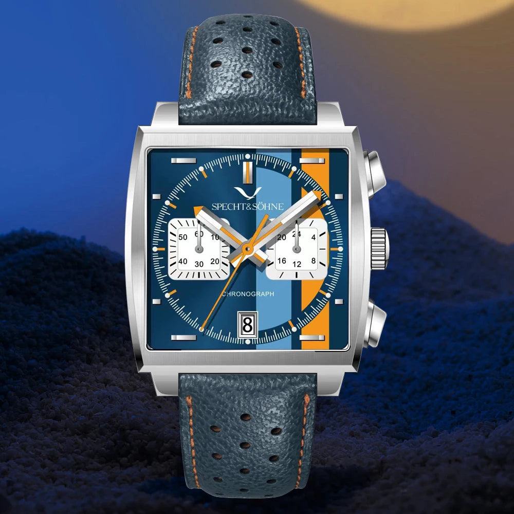 Specht & Söhne New Hot Watches Men Luxury Brand Male Japan VK64 Chronograph Trendy Sport Wristwatch Waterproof