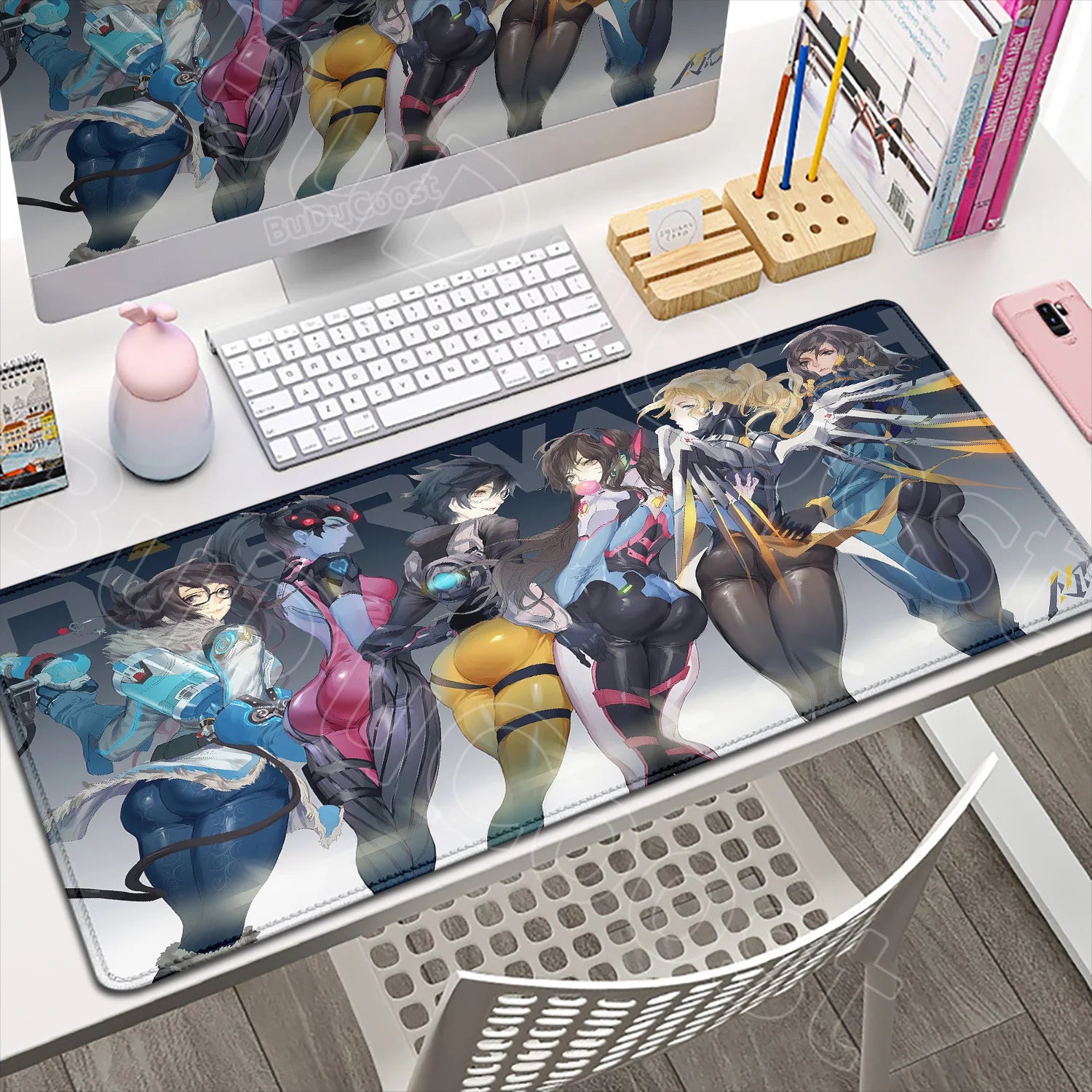 Large XXL DIY Cool Overwatch Mouse Pad Keyboard Table Gaming Accessories Non-Slip Rubber Edge locking spped Laptop Rug desk Mat, produit gaming premium Fraquane