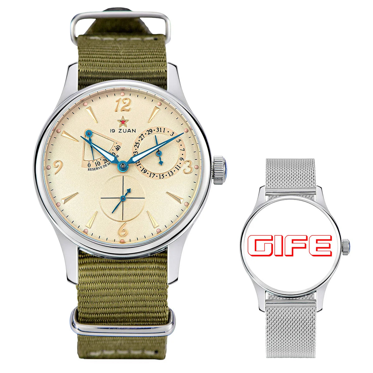 Mens Watch Pilot 40mm 1963 Automatic Mechanical Wristwatch Tianjin ST1780 Movement Army Designer Clock Reojes De Hombre New 2024