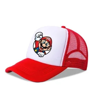 Mario Casual Baseball-zonnepetten Action Universele polyesterhoed Kinderartikelen Vrachtwagenchauffeursartikelen Volwassenen Verstelbaar Anime-accessoires