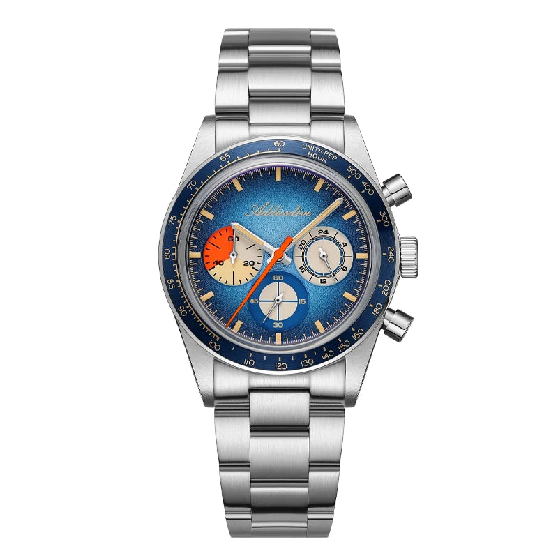 ADDIESDIVE Top Brand AD2551 Chronograph Watch C3 Super Luminous 316L Stainless Steel 10Bar Waterproof 0S20 Movement Men's Watch