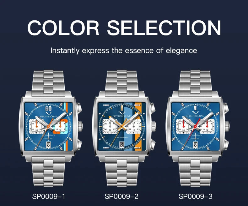 Specht & Söhne New Hot Watches Men Luxury Brand Male Japan VK64 Chronograph Trendy Sport Wristwatch Waterproof