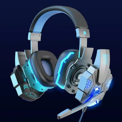 Cuffie da gaming RGB HOMEFISH SY830MV con microfono – Cuffie da gaming over-ear cablate per PC, PS5, Xbox e Nintendo Switch, headset eSports leggero con audio surround 3D