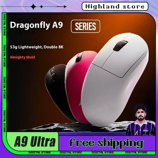 ATK A9 Ultra kabellose Gaming-Maus, Tri-Mode, 8K, 53g, leicht, A9/A9 SE/A9 Plus/A9 Pro Gaming-Maus, E-Sports-PC, personalisiertes Geschenk