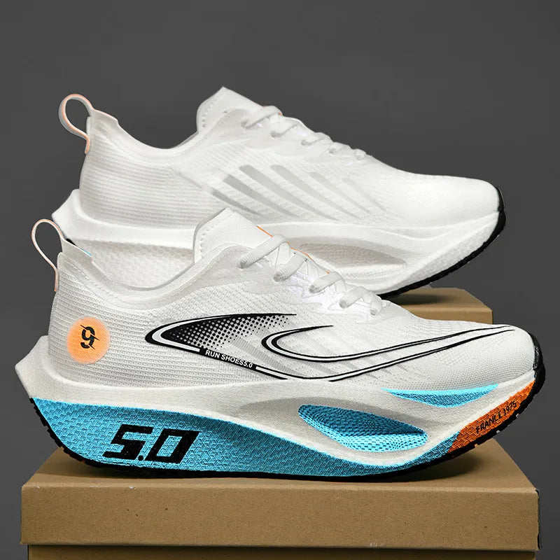 FourSeasons Men's Sports Sneakers Carbon Plate Running Shoe, Breathable Marathon Racing Comfortable Athletic Training Shoes Walking