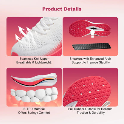 Baasploa Women Carbon Plate Running Shoes Outdoor Professional Cushioning Jogging Sneakers Female Casual Breathable Sports Shoes
