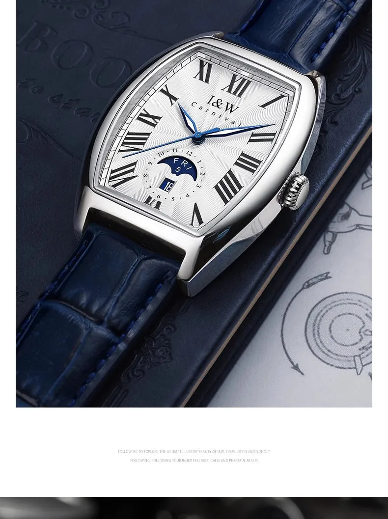 CARNIVAL I&W Mechanical Business Watches for Men Brand Luxury Automatic MIYOTA Movement Wristwatches Waterproof Man Reloj Hombre