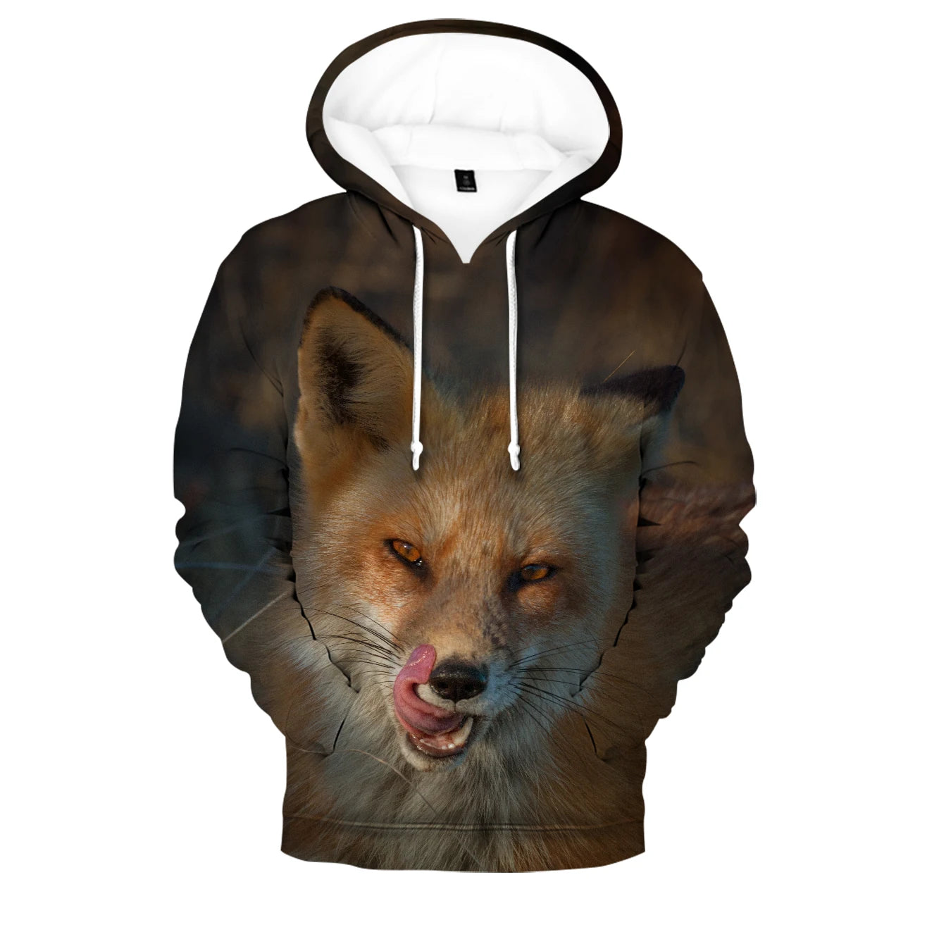 Popularne bluzy z kapturem i bluzy Hip Hop Novelty z wygodnym nowym nadrukiem 3D Fox, dla mężczyzn/kobiet, dorosłych/dzieci, casualowe bluzy wkładane przez głowę