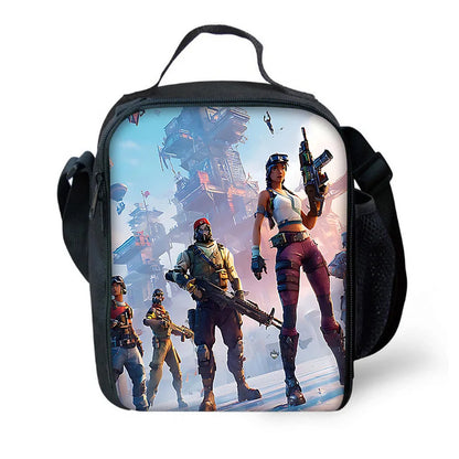 Hot Game Child School Backpack with Lunch Bags ,Design-F-FortniteS Pencil Bags ,School Bags for Boys Girls Best Gift