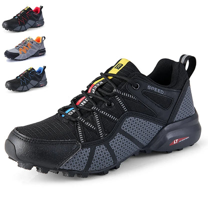 Zapatillas de senderismo para hombre, calzado deportivo todoterreno para exteriores, malla transpirable, antideslizantes y resistentes al desgaste, zapatillas de senderismo y ciclismo outdoor