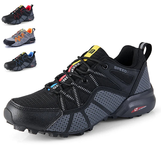Zapatillas de senderismo para hombre, calzado deportivo todoterreno para exteriores, malla transpirable, antideslizantes y resistentes al desgaste, zapatillas de senderismo y ciclismo outdoor
