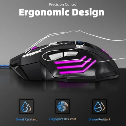 G6 USB žični gaming miš sa 7 tipki, kotačićem za pomicanje, podesivim optičkim senzorom 5500DPI i ergonomskim e-sports dizajnom za laptop, PC i Xiaomi