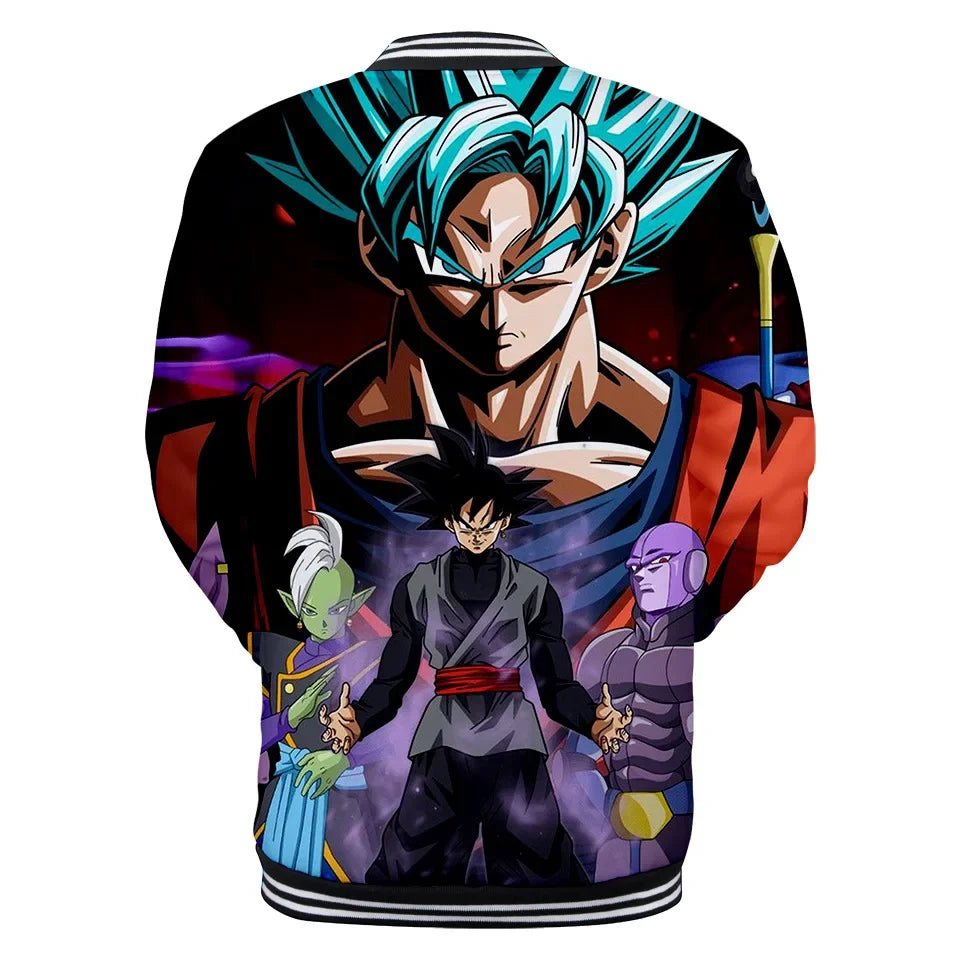 Neue japanische Anime Dragon Ball Z College-Jacke für den Herbst, lässiger Sweatshirt-Hoodie-Mantel, Marken-Baseballjacke