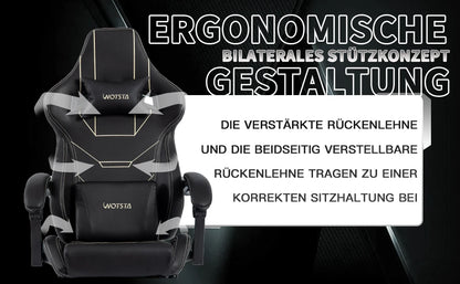 WOTSTA Gaming Chair Ergonomic Gaming Chair Office Chair with Footrest Racing Computer Chair Height Adjustable Padded Computer Chair