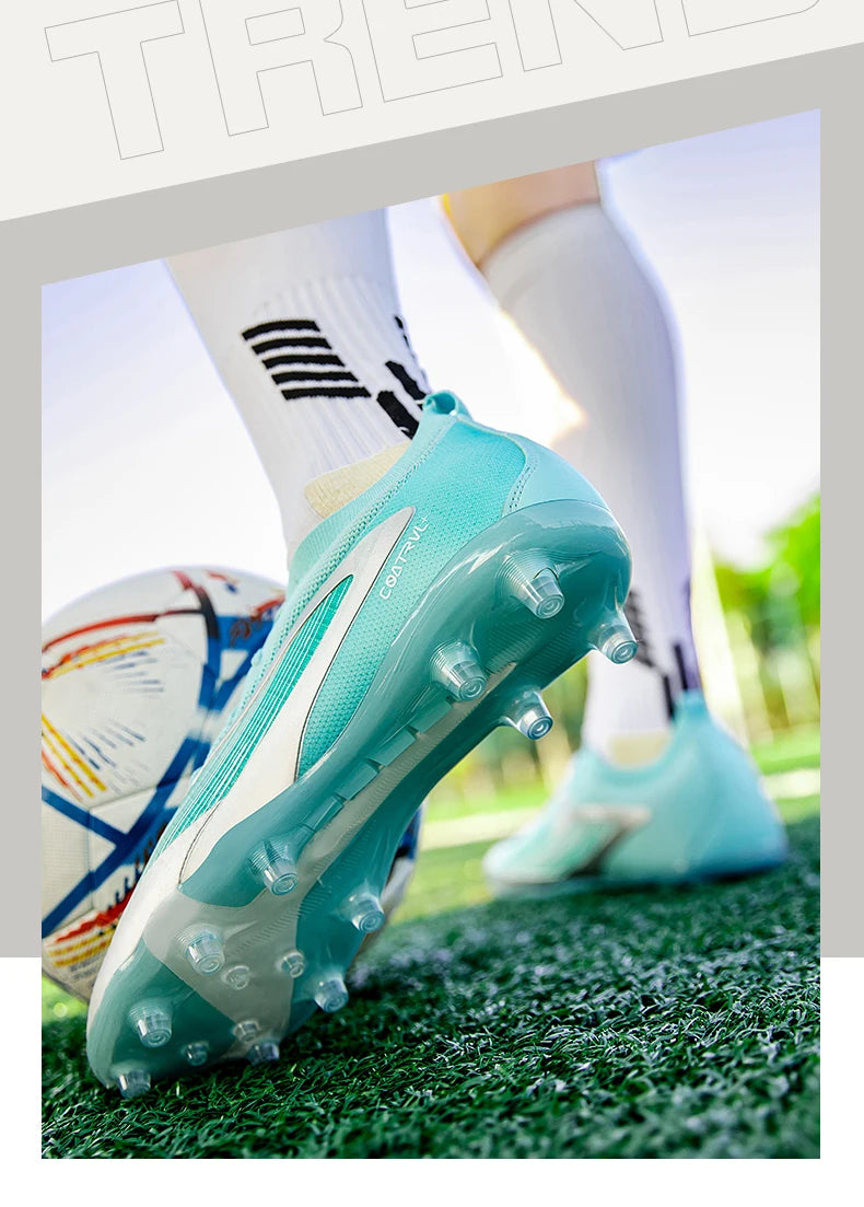 New Men's Football Boots Outdoor Cleats Breathable Adult Non-Slip Soccer Shoes Sport Long Spikes Training Boys Match Comfortable