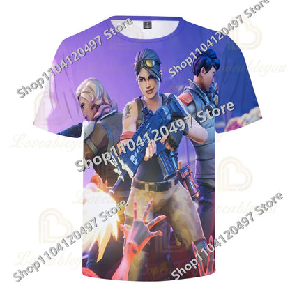 Fortnite Theme Birthday Number T-Shirt, Summer Child White Clothes, Cartoon Hot Game Short Sleeve Tees, Casual Tops, Funny Gifts