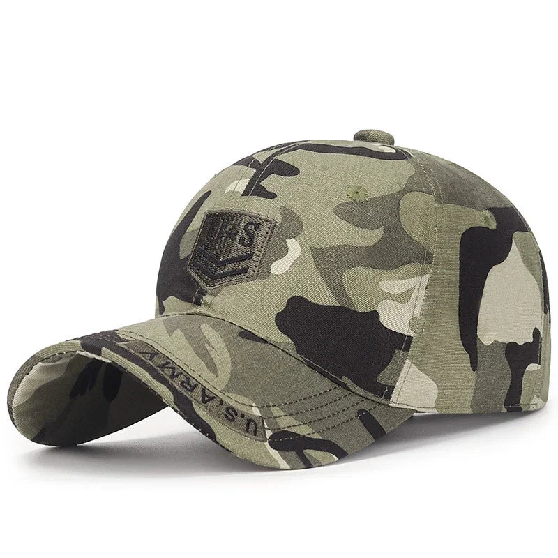 Frühling- und Herbst-Baseballkappe aus weicher Baumwolle für den Outdoor-Bereich, vielseitig kombinierbar, mit Sonnenblende, im Camouflage-Design