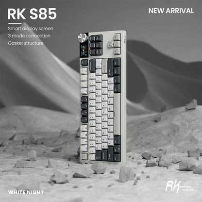 RK ROYAL KLUDGE S85 TFT Color Screen Mechanical Keyboard Tri Mode Wireless 85 Keycaps Hot-Swappable Gamer Keyboard RGB Backlit