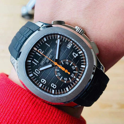 Specht & Söhne New Classic 5167 Men's Watch Orange Color Sapphire Crystal Rubber Strap Sports Male Quartz Watches 50M Waterproof