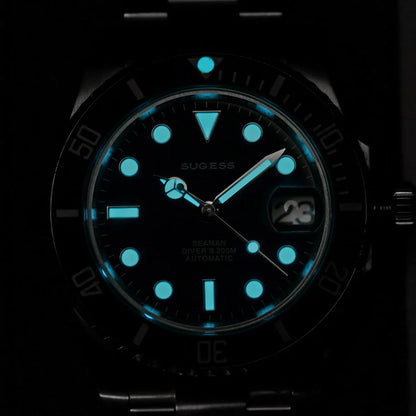 Sugess Men of Watch Automatic Mechanical ST2130 Movement Wristwatches 200M Water Resistant Sapphire Crystal Adjust Clasp S421