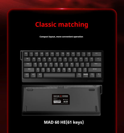 Teclado gaming FGG MAD60 RGB de eixo magnético, dedicado a jogos, com teclas totalmente hot-swap, resposta rápida e personalização de entrada de gama