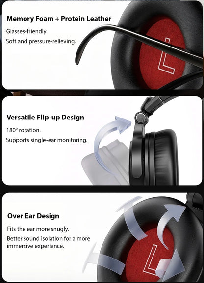 Cuffie DJ wireless OneOdio Studio Max Bluetooth 6.0 – latenza ultra bassa di 9ms, headset over-ear da monitoraggio studio Hi-Res LDAC con microfono