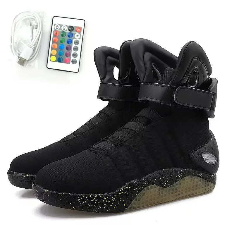 Men Remote Control Led Mag Shoes Fashion Light Up Sneakers Air Shoes Usb Recharging Shoes Back To The Future Boots 1989
