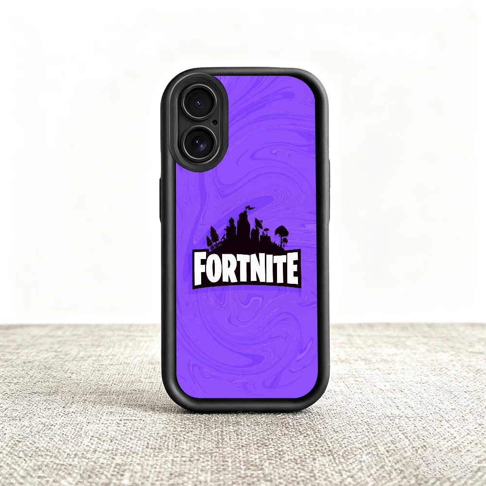 Capa para telemóvel Game F-Fortnite Survival para iPhone 11 12 13 14 15 16 17 Max Pro Plus Air Mini, capa macia preta com proteção da lente