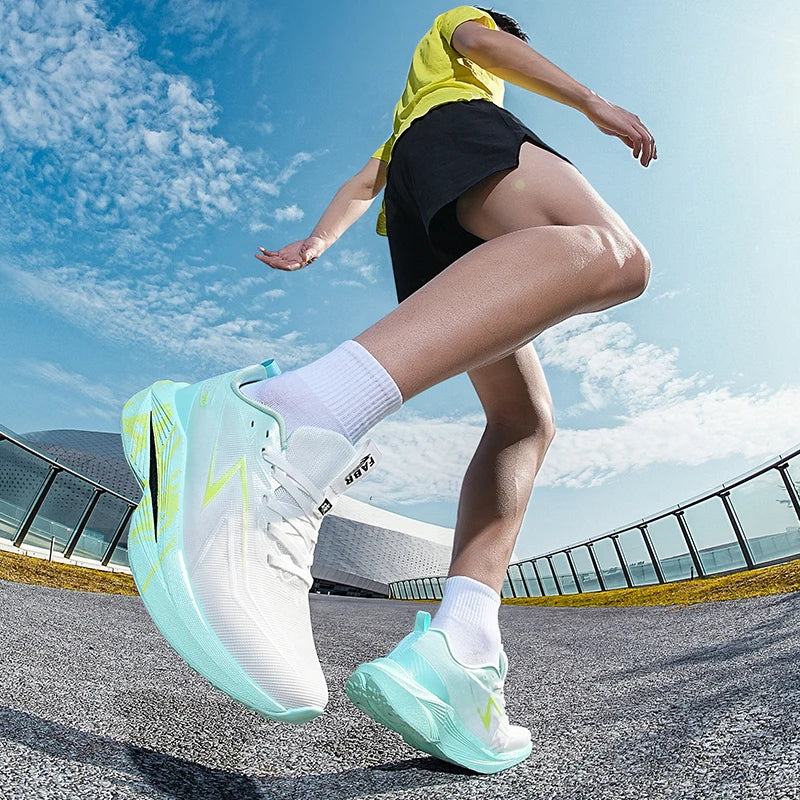 Zapatillas de running para hombre «Marathon Men», deportivas, especializadas, transpirables, ligeras, deportivas para mujer, antideslizantes, con suela de carbono, cómodas.