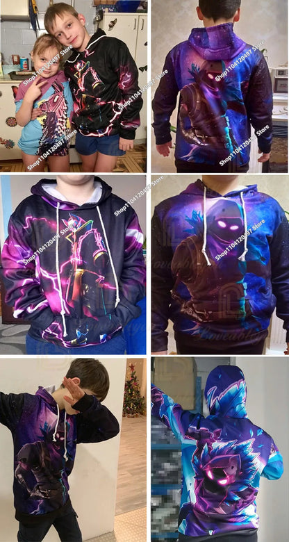 Game Fortnite Hoodies Teenager Boys Hoodie Kids Sweatshirts Cartoon Leisure Outwear Children Cosplay Pullovers Streetwear Gift