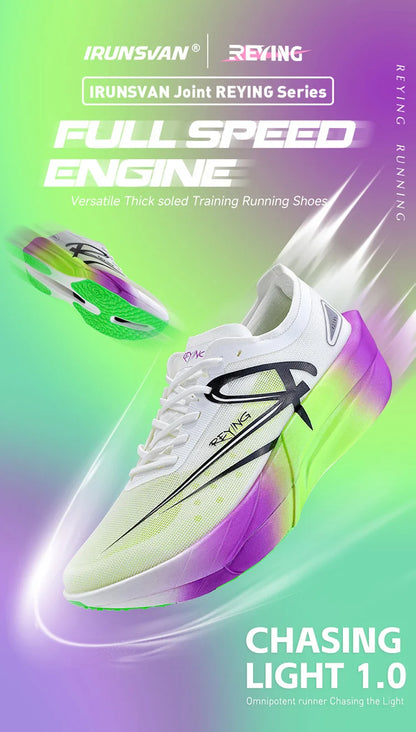 IRUNSVAN Marathon Full Length Carbon Plate Running Shoes Men Cushion Shock Absorbent Triple Rebound Outdoors Road Sports Shoes
