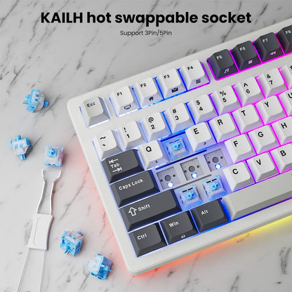RK ROYAL KLUDGE S85 TFT Color Screen Mechanical Keyboard Tri Mode Wireless 85 Keycaps Hot-Swappable Gamer Keyboard RGB Backlit