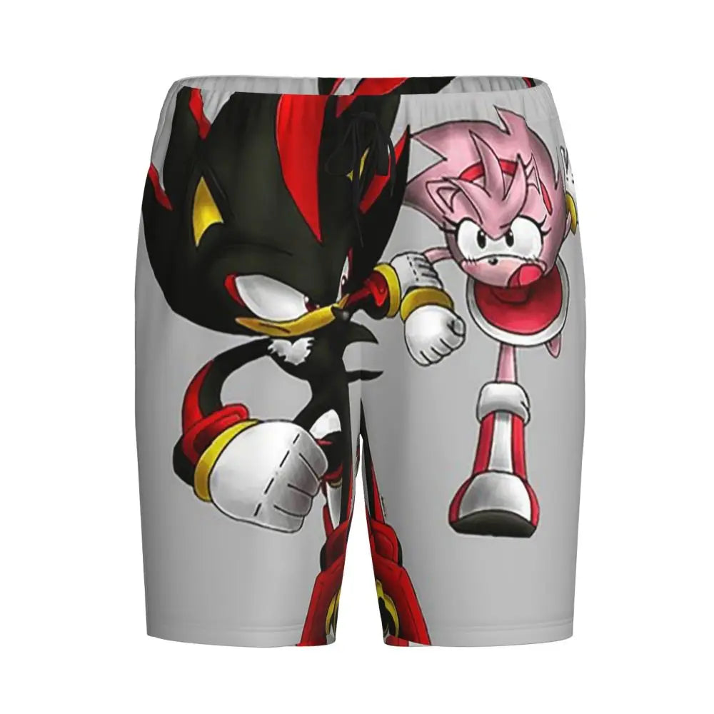 Custom Shadow The Hedgehog Sonic Poster Short Pajama Pants Men Sleepwear Sleep Lounge Bottom Shorts Sleeping Pants
