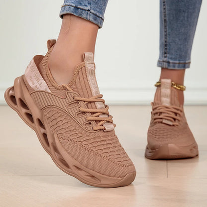 Sportssko til kvinder, moderigtige platform-sneakers, flade sko til kvinder til forår og vinter, løbesko til kvinder i store størrelser, størrelse 43